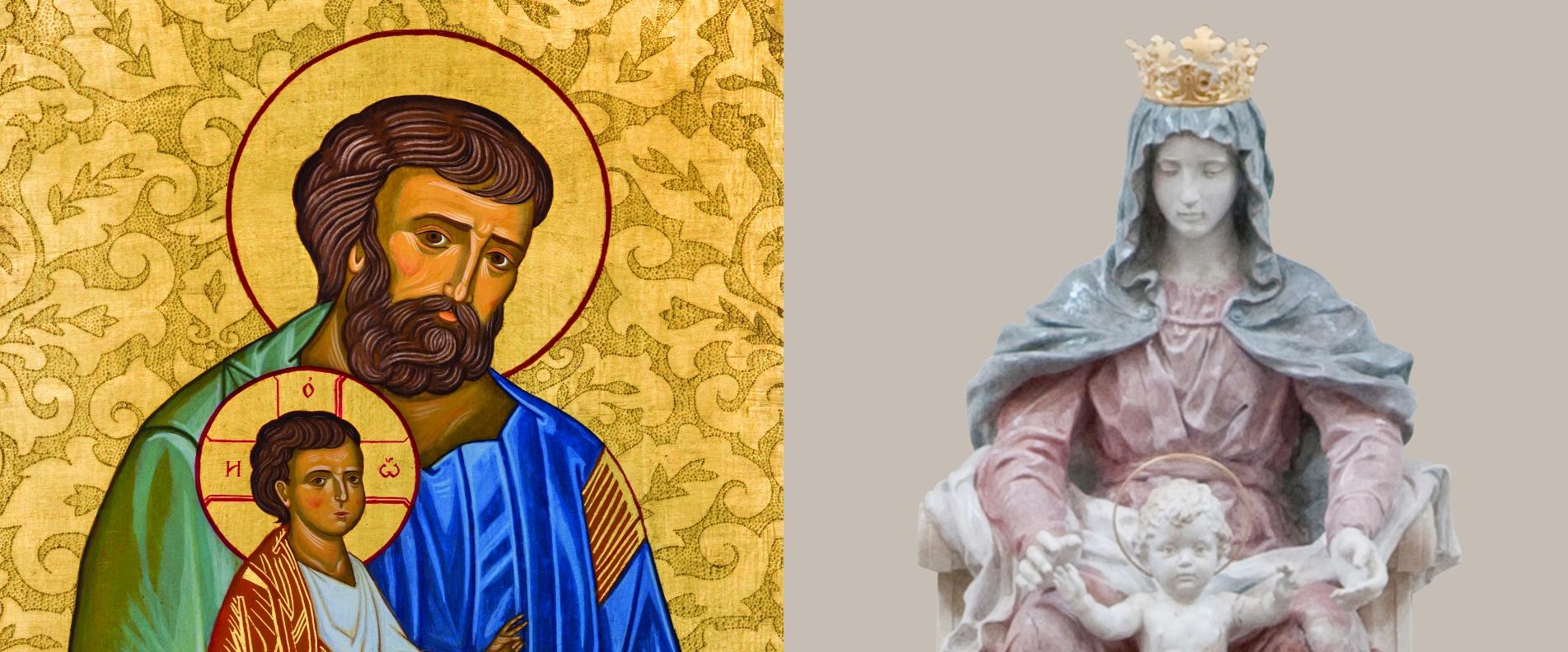 圣母，智慧之座和圣. 约瑟和婴儿耶稣